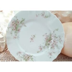 Vintage Theodore Haviland Limoges Pink Dogwood‎ Dinner Plate Snack France Floral